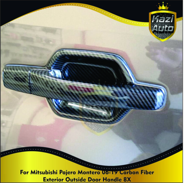Mitsubishi Pajero 2008 to 2024 Door Handle Carbon Fiber Trim