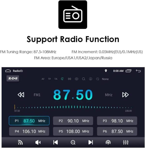 Toyota Land Cruiser Pickup Android Head Unit QLED Display Car Radio with Bluetooth GPS Navigation System