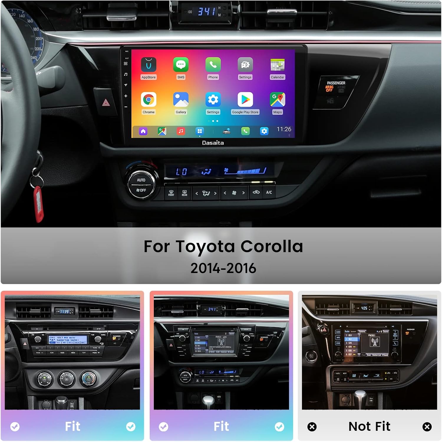 Toyota Corolla 2014 – 2016 (10.1-inch) Android Multimedia System