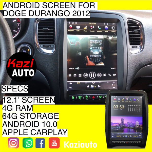 Jeep Dodge Durango 2012 Tesla Screen 12.1" Android Multimedia System