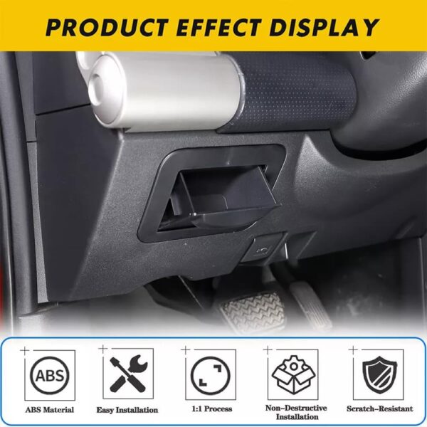Multifunctional ABS Fuse Storage Box for Toyota FJ Cruiser 2007-2021 – Driver's Seat Coin & Fuse Organizer