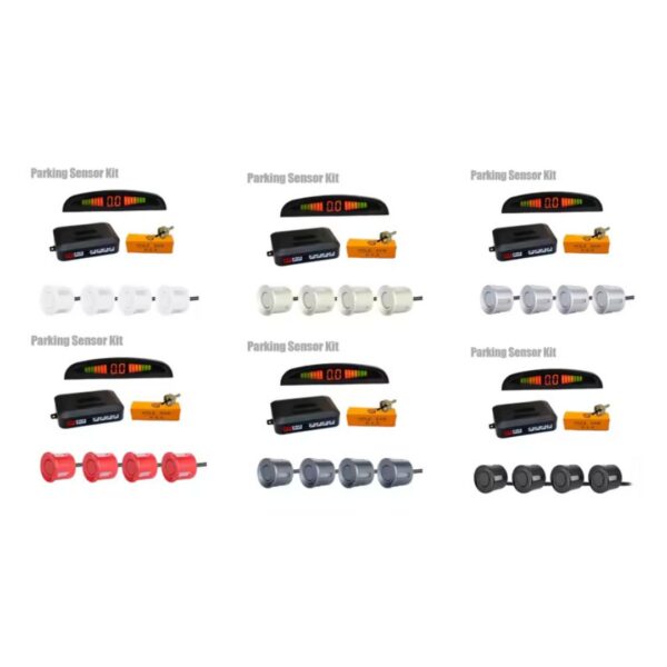 Rear Parking Sensor with Installation 4 Pcs (White,Black,Red,Silver,Grey,Golden)
