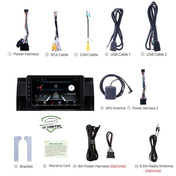 Car Stereo Screen for BMW X5 X6 E38/E39/E53 2002-05 android Monitor