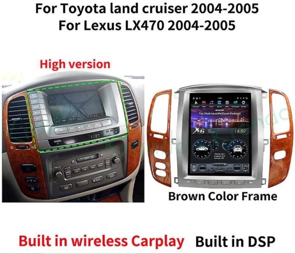 Car Stereo Screen for Toyota Land Cruiser LC100 2003-07 & Lexus lx470 2004-07 | Full option