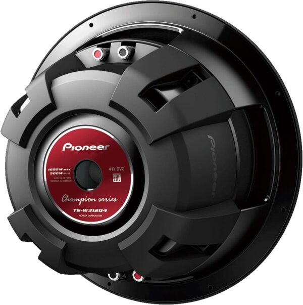 Pioneer TSW312D4 Champion Series 12" Dual 4 Ohm Voice Coil DVC Car Subwoofer, Coaxial (1500W)