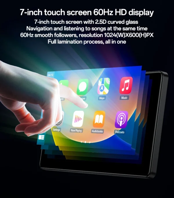 Yesido KM17 BT5.0 Built-in Microphone Portable Car Audio And 7"inch 60Hz HD Display Video Navigation CarPlay