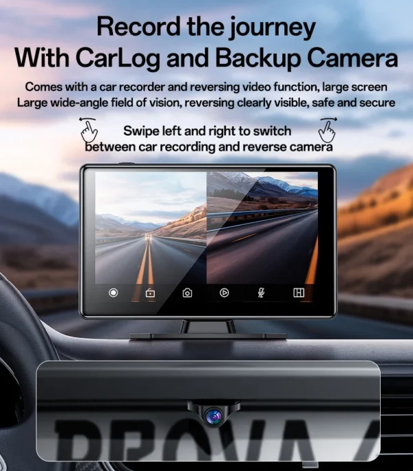 Yesido KM18 BT Rear Backup Camera 9"Inch HD Display With Front And 4-in-1 Car Audio/video Navigation Carplay