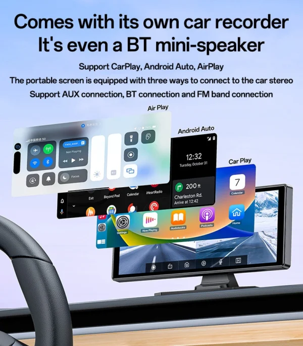 Yesido KM19 BT5.2 HD Display Rear Backup Camera 10.26"Inch With Front And Car Audio/Video Navigation Carplay