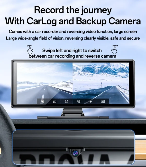 Yesido KM19 BT5.2 HD Display Rear Backup Camera 10.26"Inch With Front And Car Audio/Video Navigation Carplay