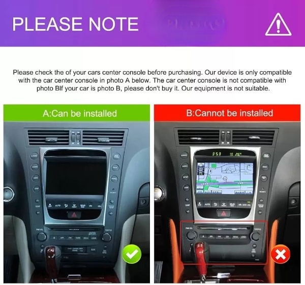 Android Monitor for Lexus GS 250/300/350 2006-09 Low Option 4GB+64GB