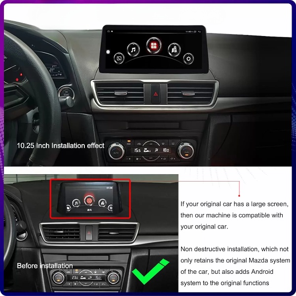 Mazda 3 2014-19 Android monitor Premium style 10.25"Inch with mouse