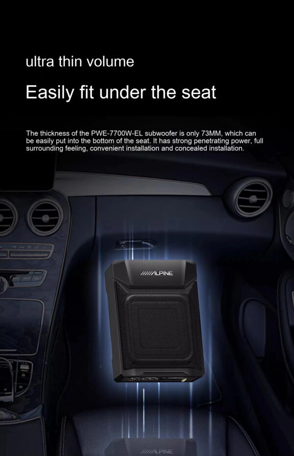 Alpine PWE-7700W-EL Active Car Seat Ultra-Thin Subwoofer 7 × 7" Inch