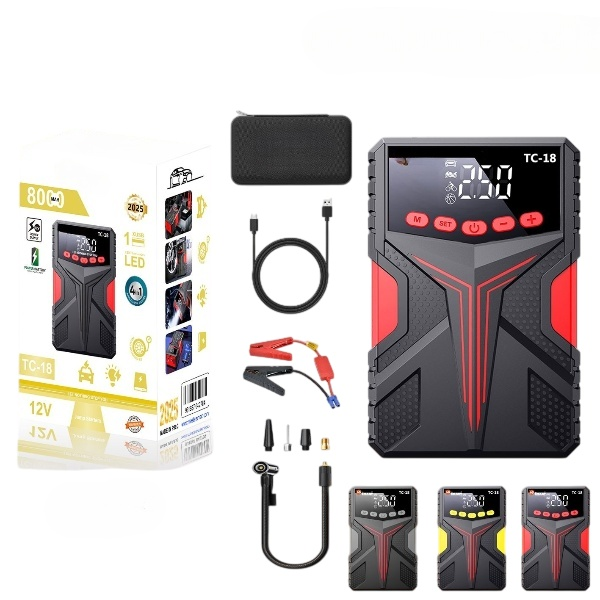 Power Pack Jump Starter with 150PSI 8000MAH Air Compressor/Fast Charging,Portable Car Battery Jump Starter Booster, Car Jump Starter for 12V