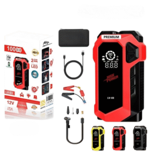 Jump Starter with Air Compressor, 10000MAH Battery Jumper Starter Portable,12V Portable Car Jump Starter with LCD Display