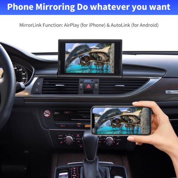 Wireless Carplay Android Auto for Audi A6 2010-2016, Support Navigation, Mirrorlink, Reverse Camera