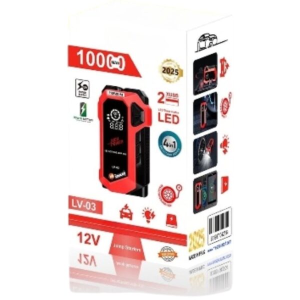 Jump Starter with Air Compressor, 10000MAH Battery Jumper Starter Portable,12V Portable Car Jump Starter with LCD Display