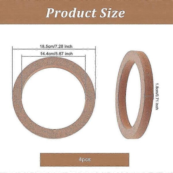 Car Boat & Truck Speaker Universal Spacer Rings 6.5"Inch Set of 4 Wooden Construction