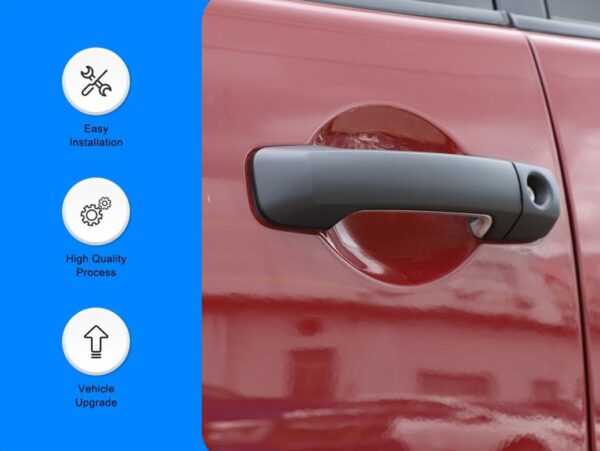 Car Exterior Door Handle Protector Cover for Toyota FJ Cruiser 2007-2021 Accessories, ABS Material Automotive Door Handles Anti Scratch Protector Stickers, 1 Pair (Carbon Fiber & Matt Black)