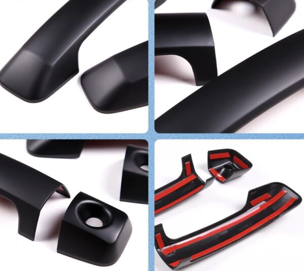 Car Exterior Door Handle Protector Cover for Toyota FJ Cruiser 2007-2021 Accessories, ABS Material Automotive Door Handles Anti Scratch Protector Stickers, 1 Pair (Carbon Fiber & Matt Black)