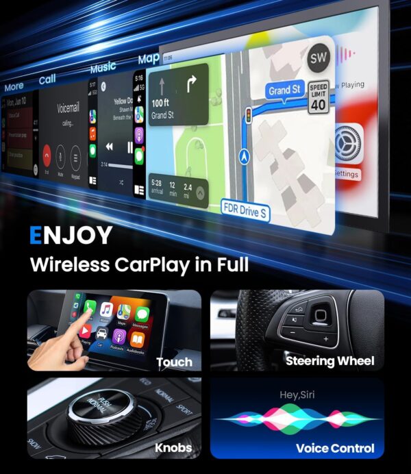 Wireless CarPlay Adapter 2025 Upgrade Wired CarPlay to Wireless, Mini USB Design for Cars with Built-in Wired Apple CarPlay Seamless Use Fast Stable Connection Dongle for iPhone (BLK & SLV)