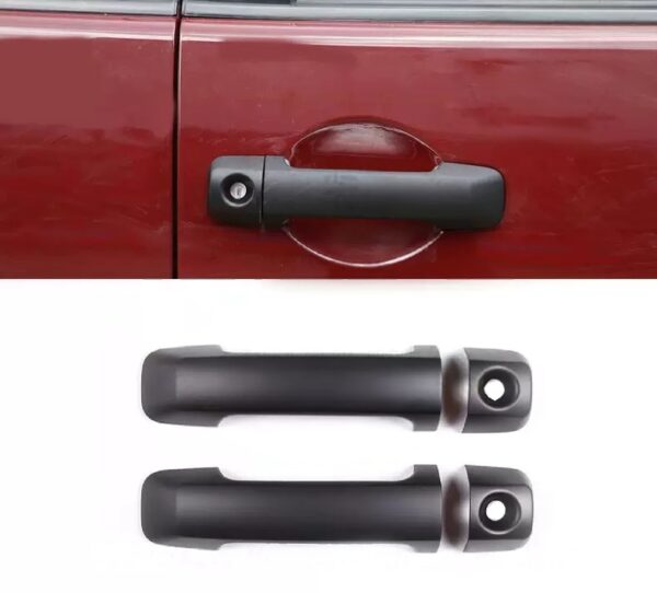 Car Exterior Door Handle Protector Cover for Toyota FJ Cruiser 2007-2021 Accessories, ABS Material Automotive Door Handles Anti Scratch Protector Stickers, 1 Pair (Carbon Fiber & Matt Black)