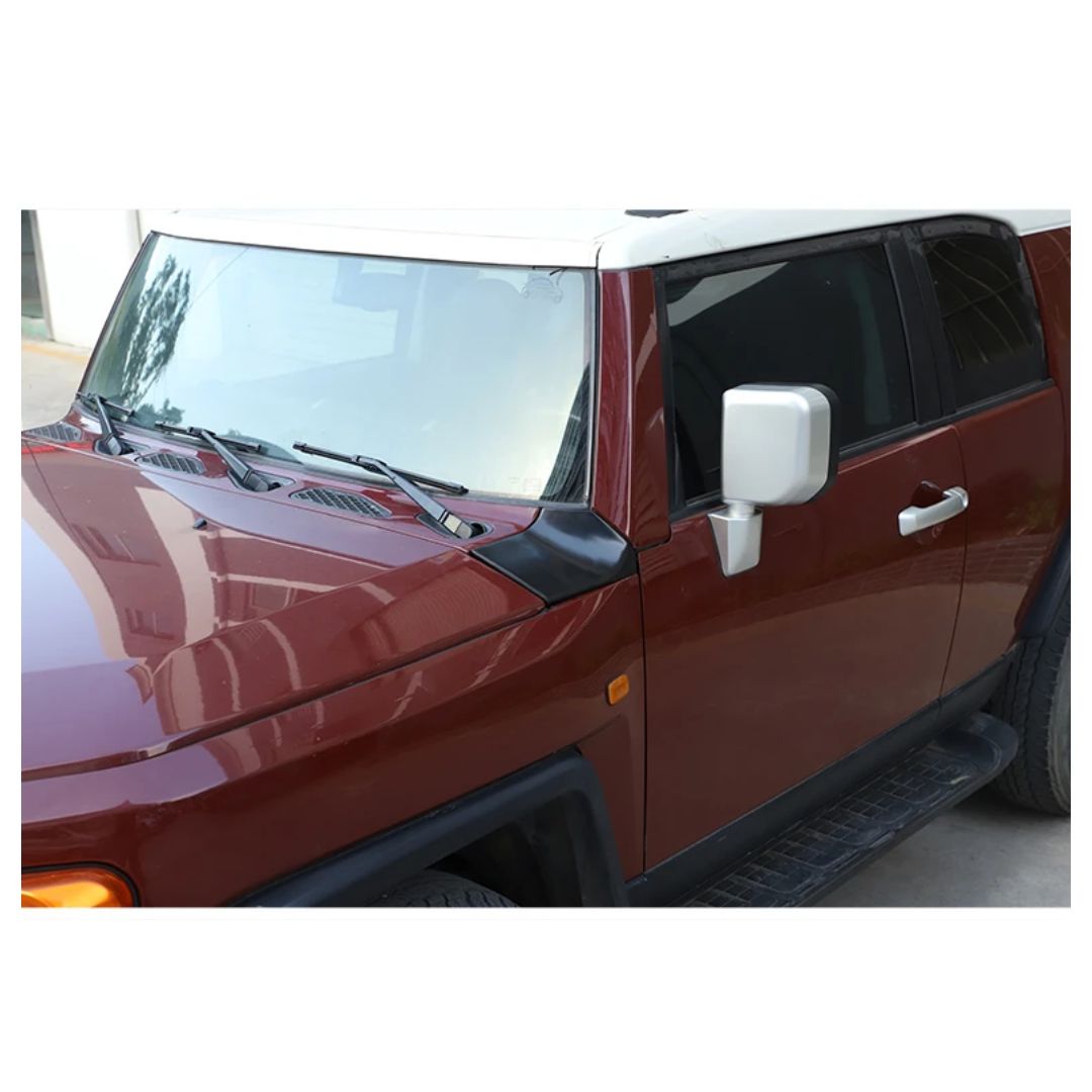 Toyota FJ Cruiser 2007-2020 Black Carbon steel Front Side Upper Fender Panel Antenna Base Trim Cover Car Accessories (Left Side 1 Piece), (Right side 1 Piece)