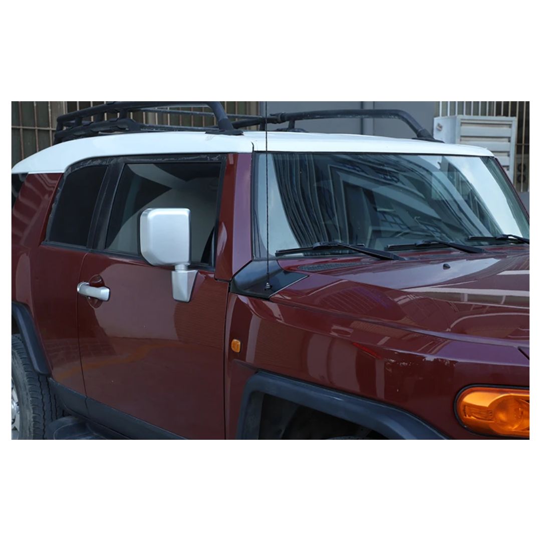 Toyota FJ Cruiser 2007-2020 Black Carbon steel Front Side Upper Fender Panel Antenna Base Trim Cover Car Accessories (Left Side 1 Piece), (Right side 1 Piece)
