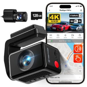 REDTIGER (F4 Pro) 2CH 4K Touch Wifi GPS 128gb DashCam
