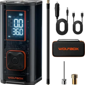 WOLFBOX (MegaFlow 24 Pro) 12000mAh&150PSI Tire Inflator Portable Air Compressor